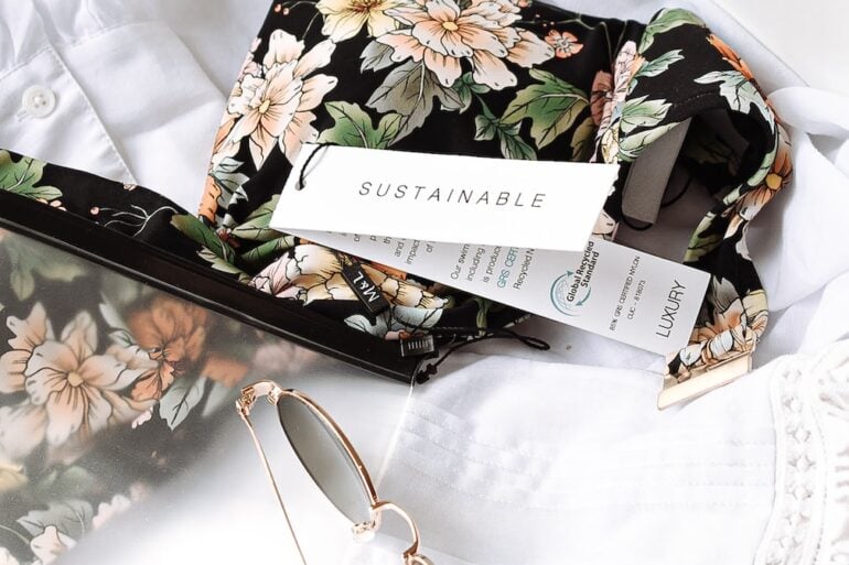 black and white floral handbag