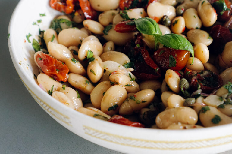 Gigantes Bean Salad Recipe - A Mediterranean-Inspired Delight tuscanwhitebeansalad 17