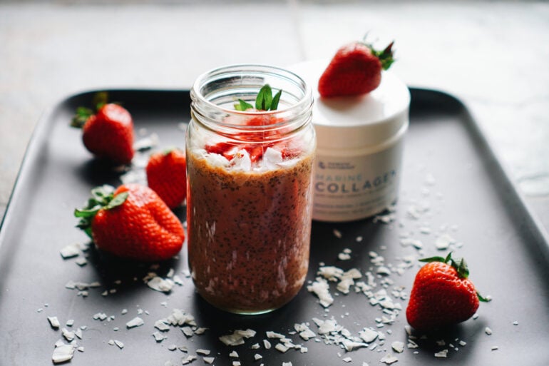 Strawberry Chia Pudding Recipe - Healthy and Delicious! 6 NordicNaturalsCollagenStrawberryFieldsCollagenChiaPudding healthymeals2Cglutenfree2Cketofriendly2Clowcarb www.letsregale.com 3