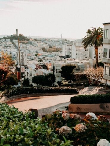 San Francisco's downhill winding street