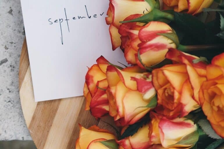 red-and-brown flowers flowers on table